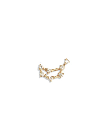 Capricorn Constellation Yellow Gold Stud