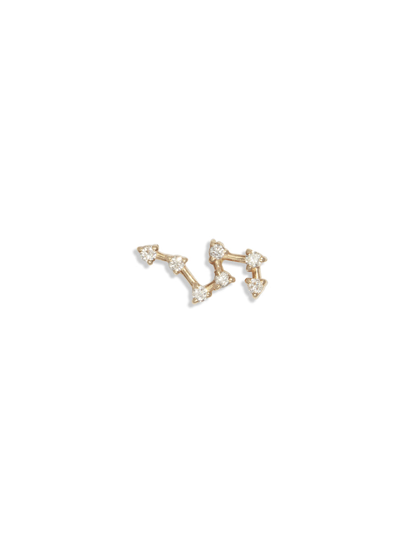 Leo Constellation Yellow Gold Stud