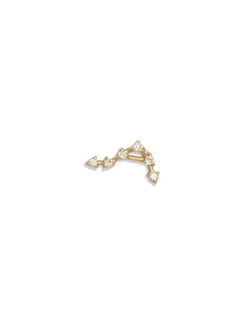 Libra Constellation Yellow Gold Stud