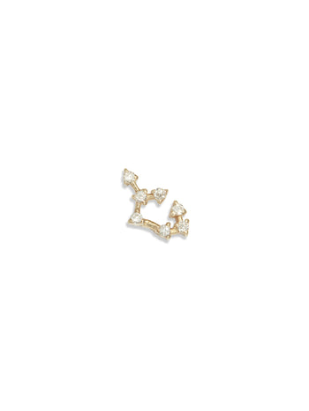 Sagittarius Constellation Yellow Gold Stud