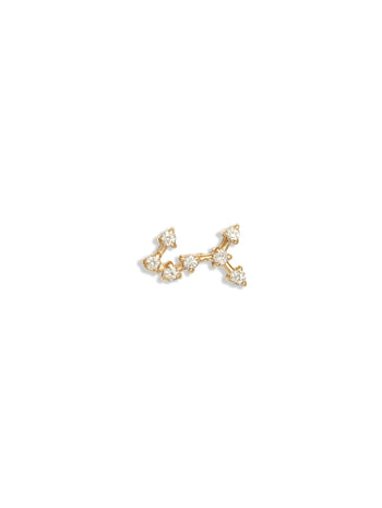 Scorpio Constellation Yellow Gold Stud