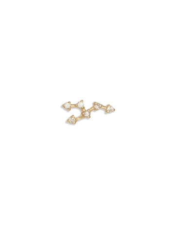 Taurus Constellation Yellow Gold Stud