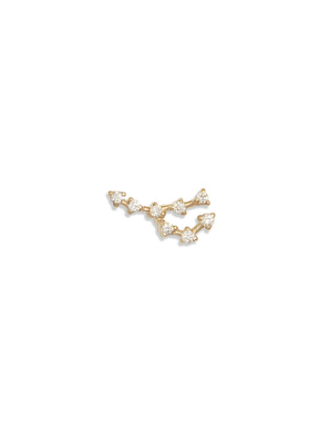 Virgo Constellation Yellow Gold Stud