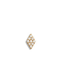 Pavé Diamond Motif Yellow Gold Single Stud Earring