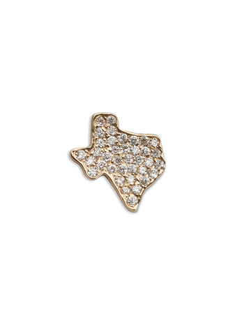 Diamond Texas Yellow Gold Single Stud