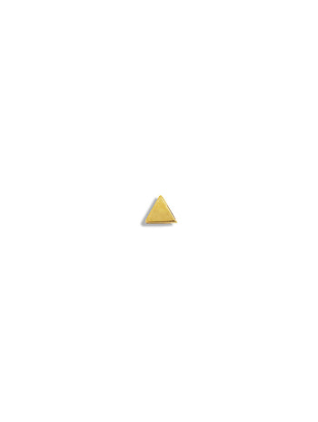 Teeny Triangle Motif Yellow Gold Single Stud