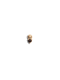 Black Onyx Solitaire + Bead Yellow Gold Stud