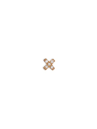 Pavé Teeny X Motif Yellow Gold Stud