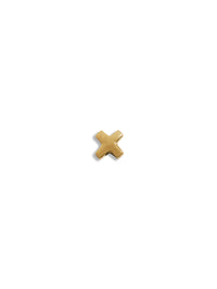 Teeny X Motif Yellow Gold Single Stud