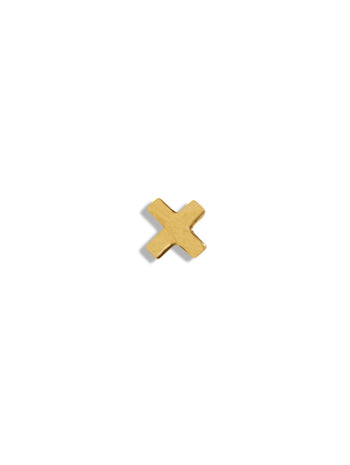 X Motif Yellow Gold Single Stud