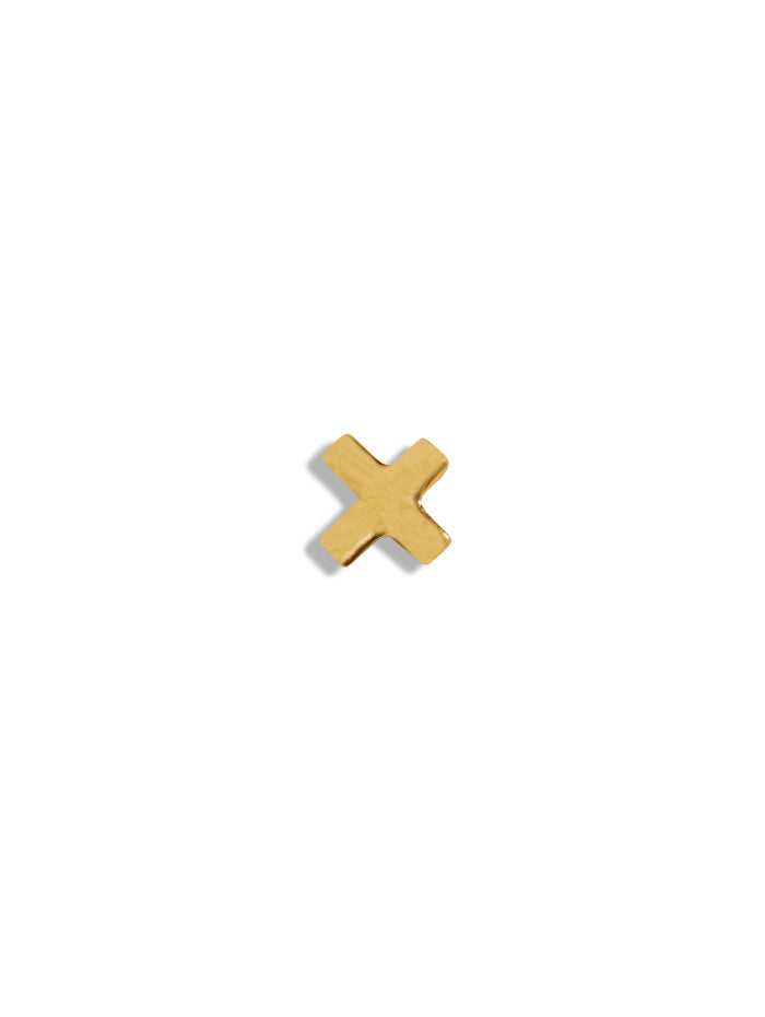 X Motif Yellow Gold Stud