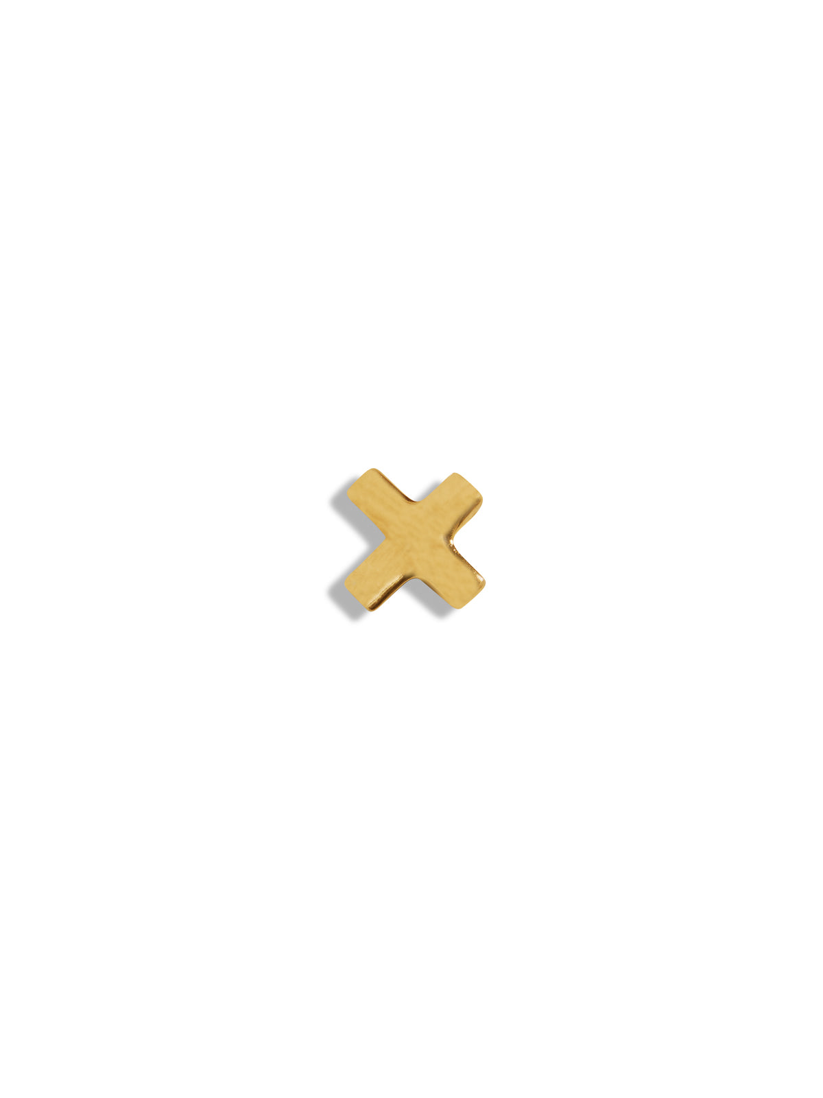 X Motif Yellow Gold Stud