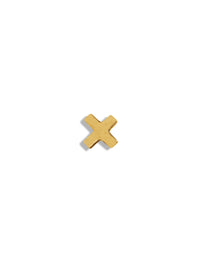 X Motif Yellow Gold Single Stud