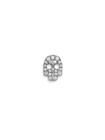 Pavé Skull Motif White Gold Stud