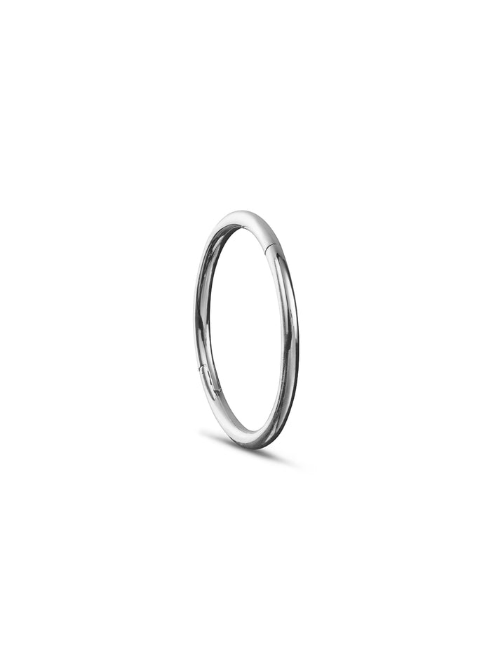 12mm White Gold Clicker Single Hoop Earring