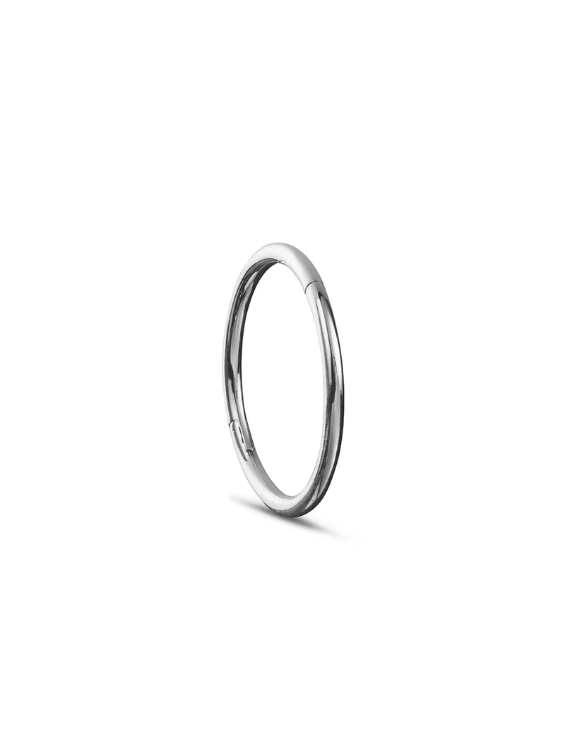 12mm White Gold Clicker Single Hoop Earring