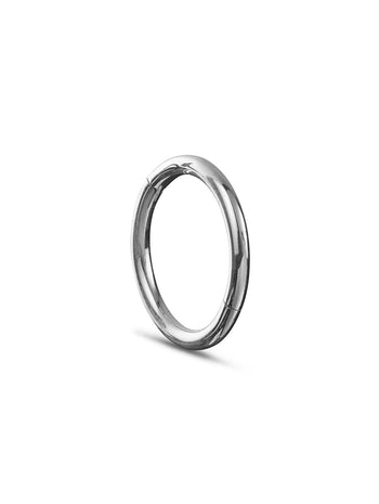 8mm White Gold Clicker Single Hoop Earring