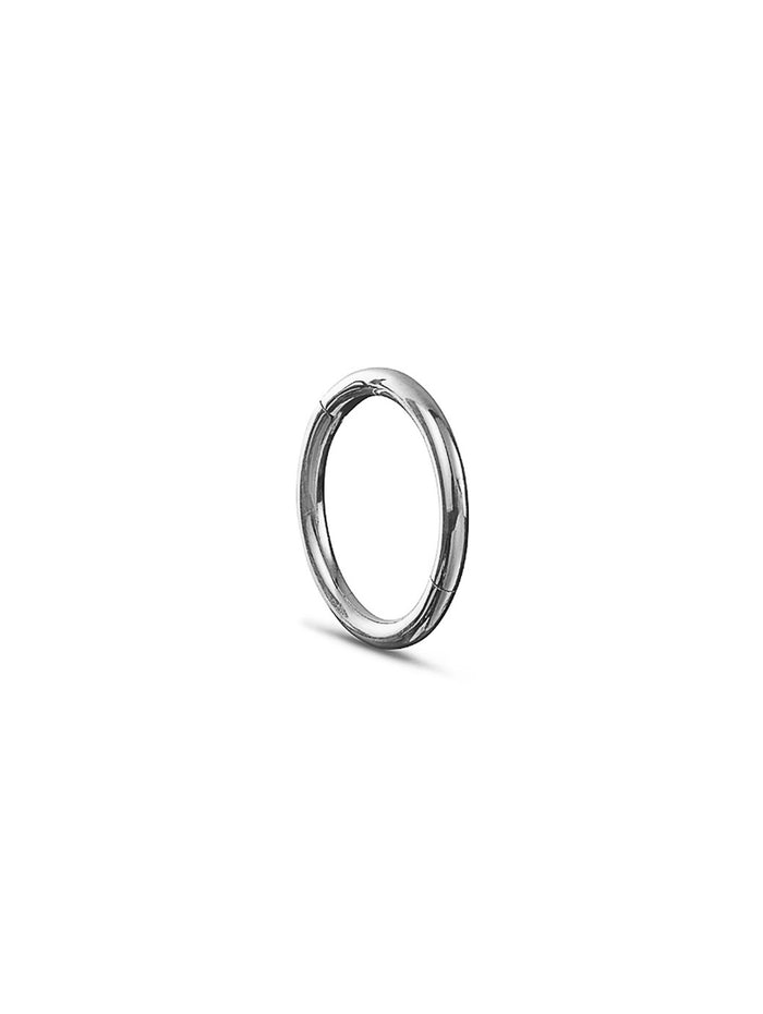 8mm White Gold Clicker Single Hoop Earring