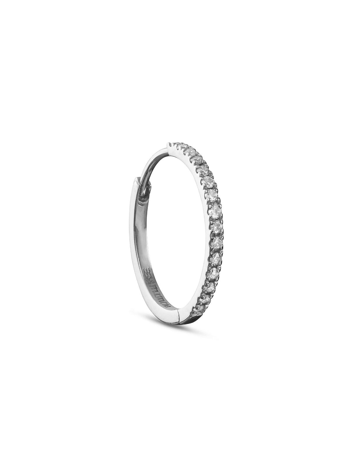 12.5mm Diamond Pavé White Gold Hoop