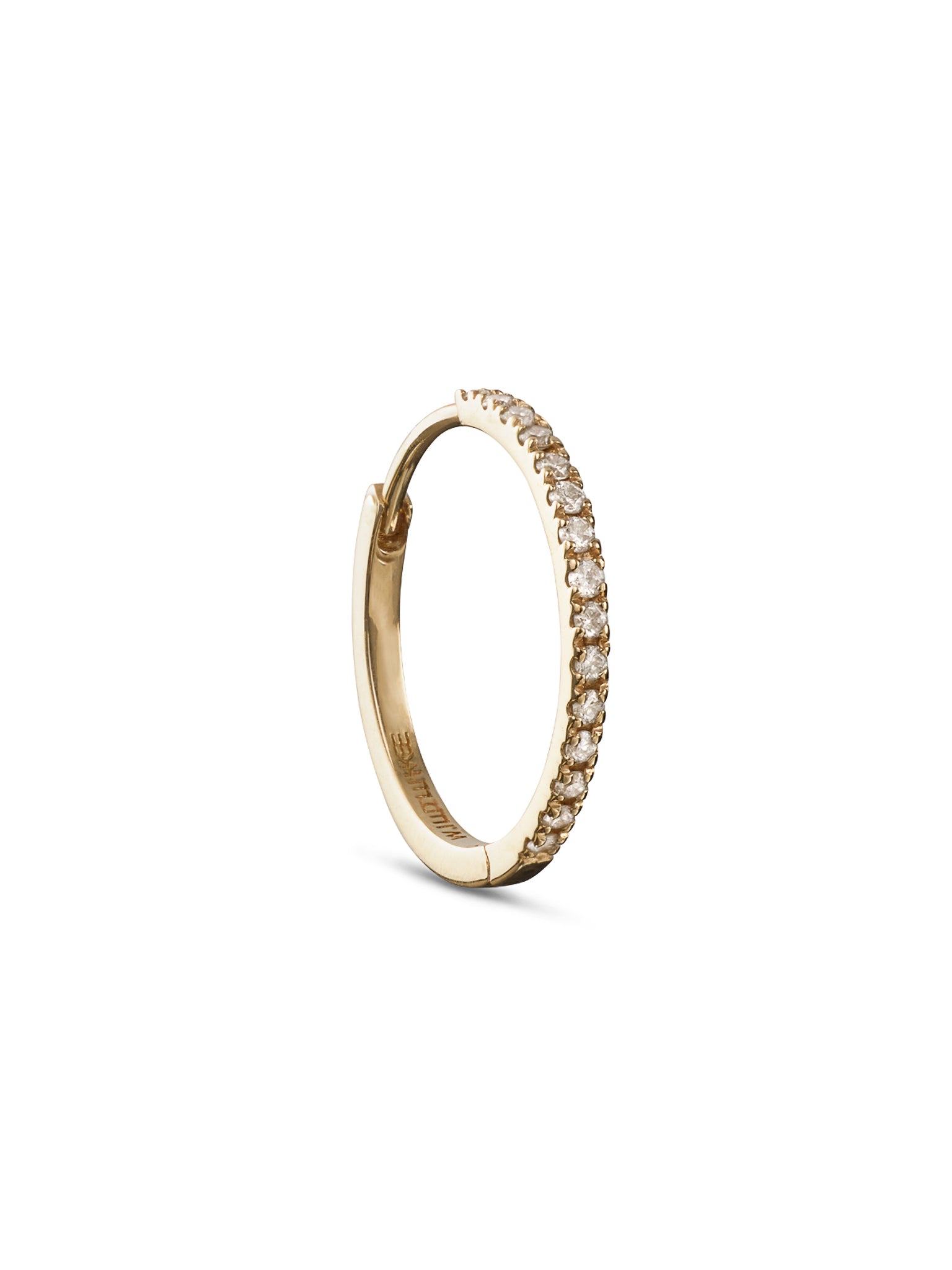 12.5mm Diamond Pavè Yellow Gold Hoop