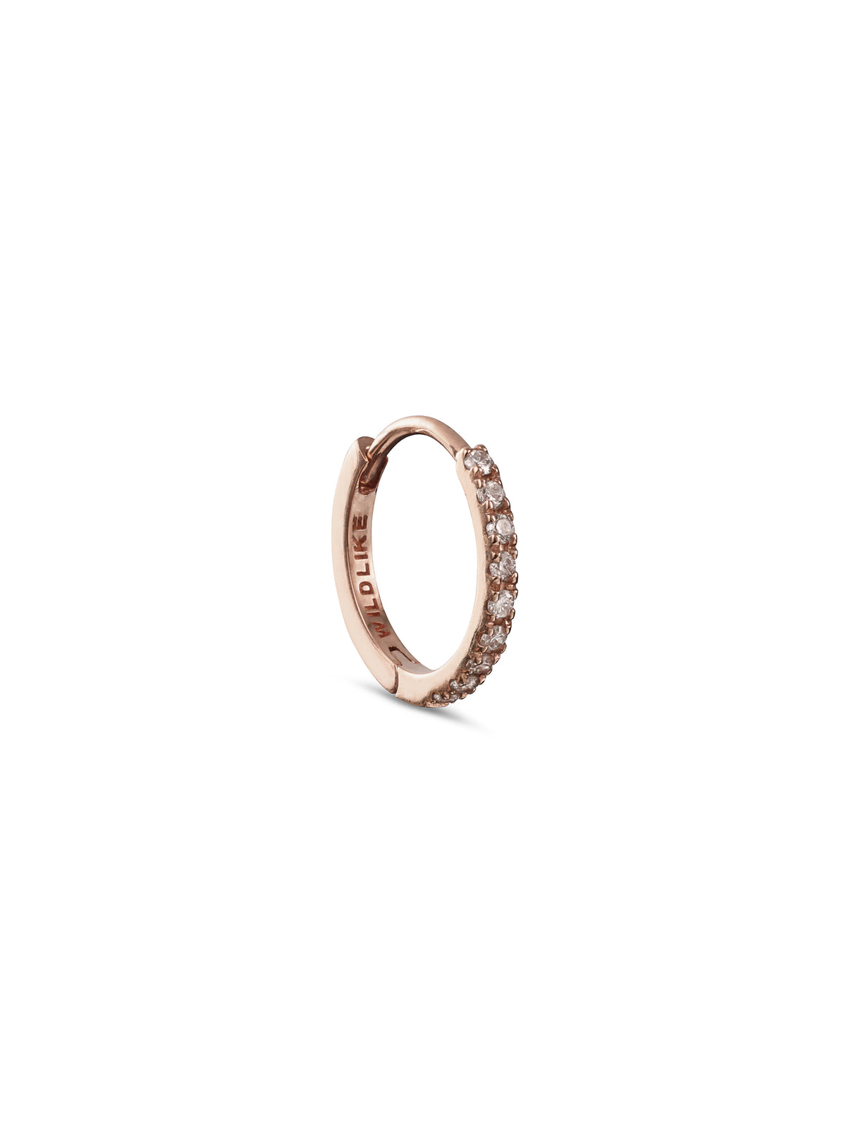 8mm Diamond Pavè Rose Gold Hoop