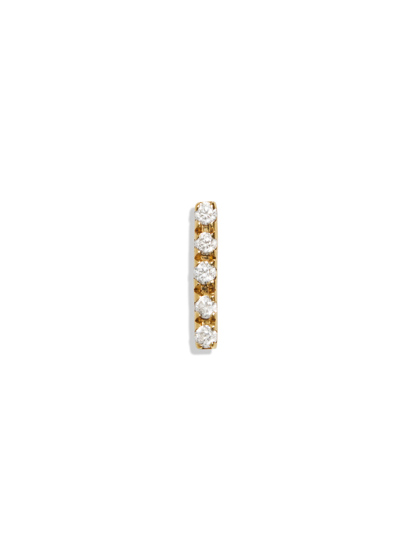 5 Diamond Yellow Gold Bar Stud