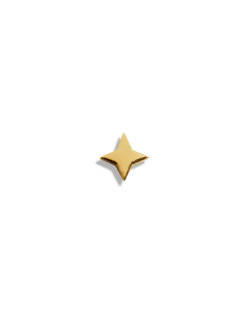 Sparkle Motif Yellow Gold Single Stud