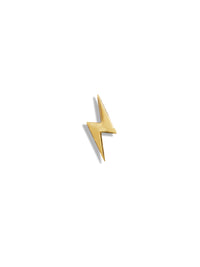 Lightning Bolt Motif Yellow Gold Single Stud