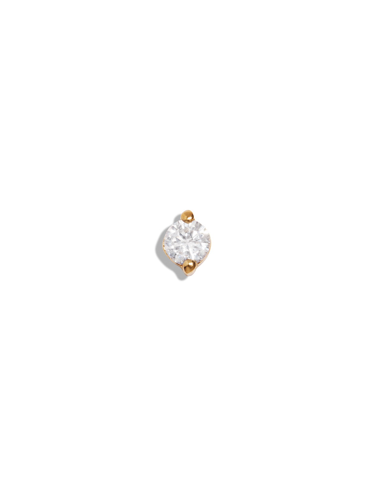 2.5mm Diamond Yellow Gold Stud