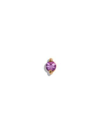 Tiny Amethyst Yellow Gold Single Stud