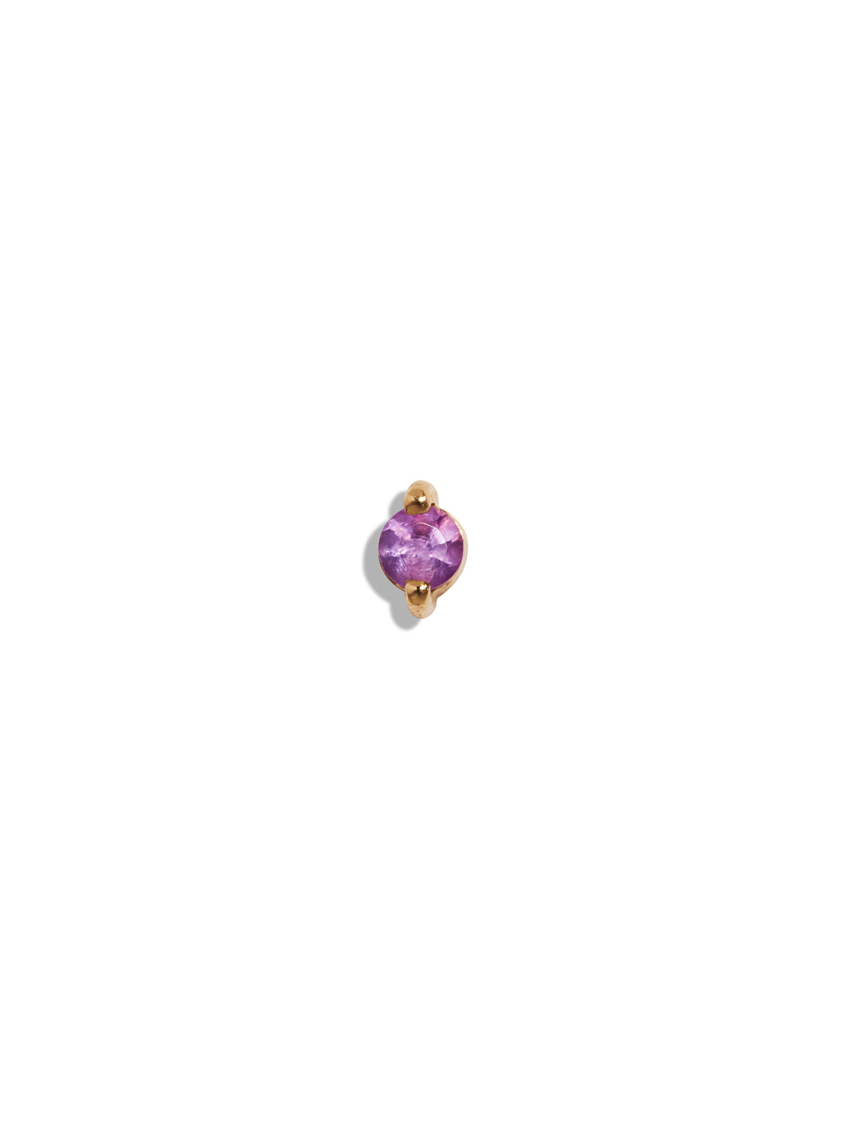 Tiny Amethyst Yellow Gold Stud