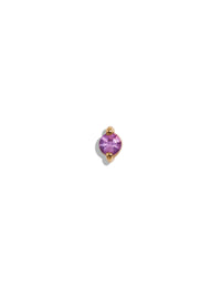 Tiny Amethyst Yellow Gold Single Stud