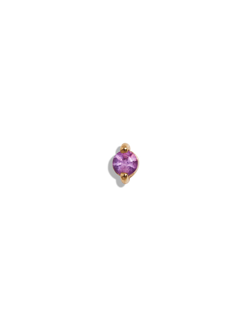 Tiny Amethyst Yellow Gold Single Stud