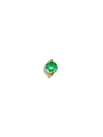 Tiny Emerald Yellow Gold Stud