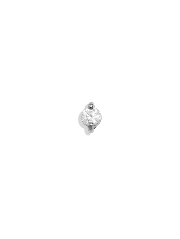 Tiny Diamond White Gold Stud