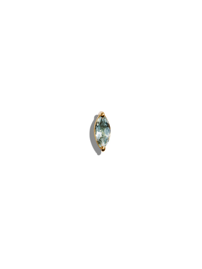 Aquamarine Marquise Yellow Gold Stud