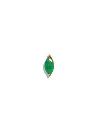 Emerald Marquise Yellow Gold Stud