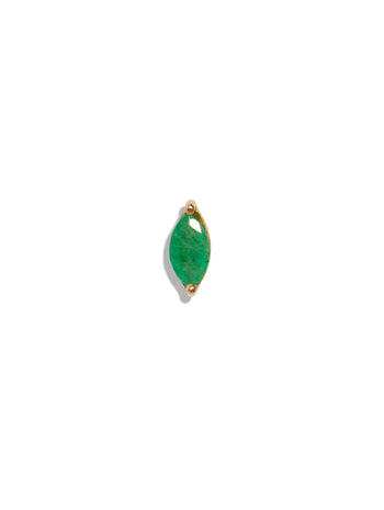 Emerald Marquise Yellow Gold Single Stud