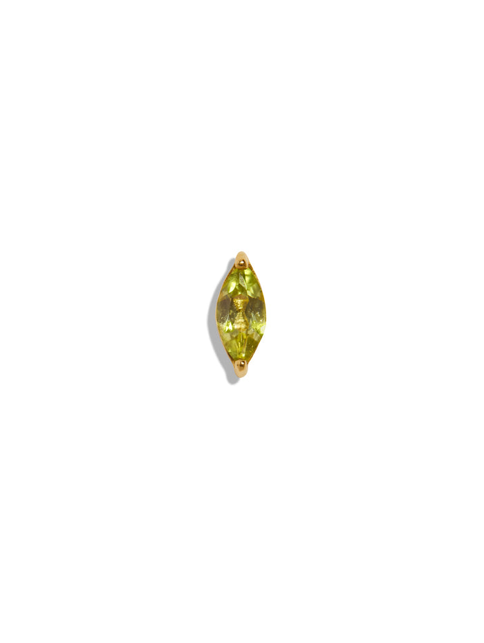 Peridot Marquise Yellow Gold Stud