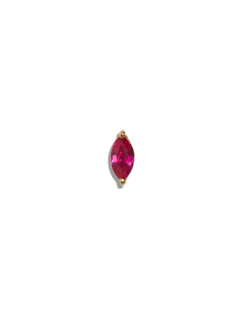 Ruby Marquise Yellow Gold Stud