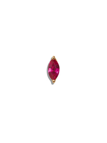 Ruby Marquise Yellow Gold Single Stud