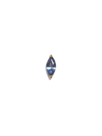 Blue Sapphire Marquise Yellow Gold Stud