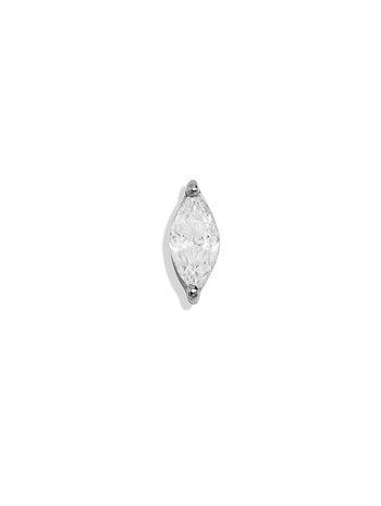 Diamond Marquise White Gold Single Stud Earring