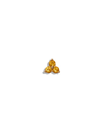 Tri-Citrine Yellow Gold Stud