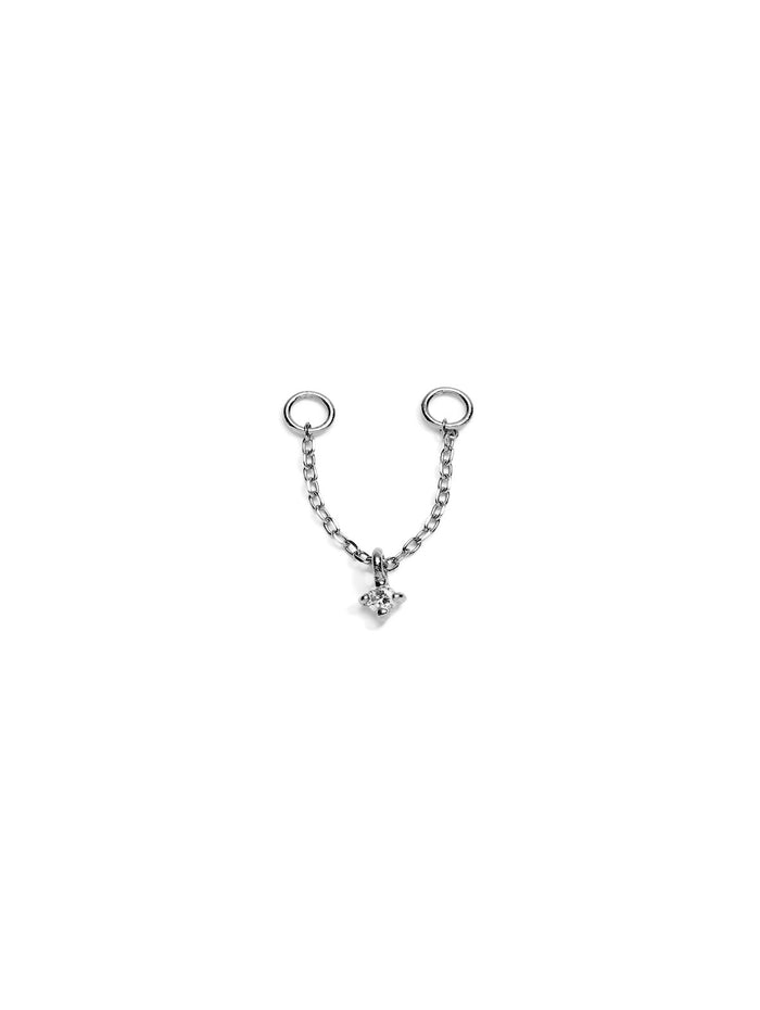 Tiny Diamond White Gold Connector Chain
