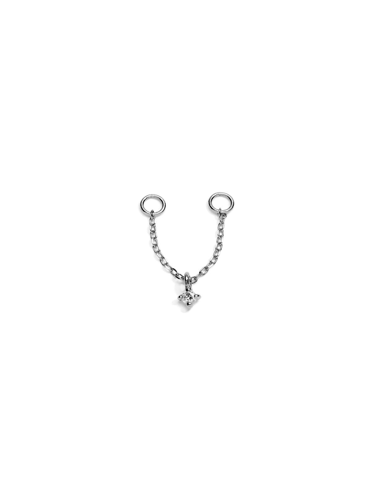 Tiny Diamond White Gold Connector Chain