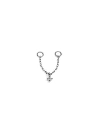 Tiny Diamond White Gold Connector Chain