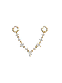 Round and Pear Diamond Yellow Gold Chain