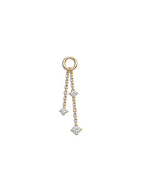 Diamond Two Chain Yellow Gold Charm