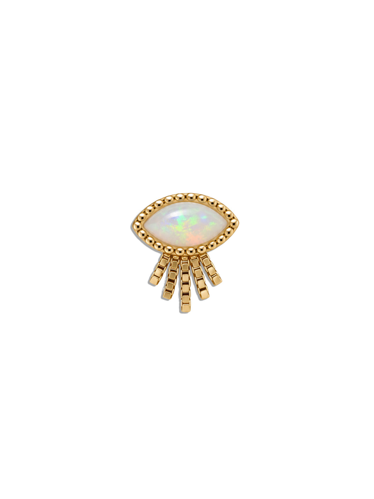 Marquise Opal Fringe Yellow Gold Stud